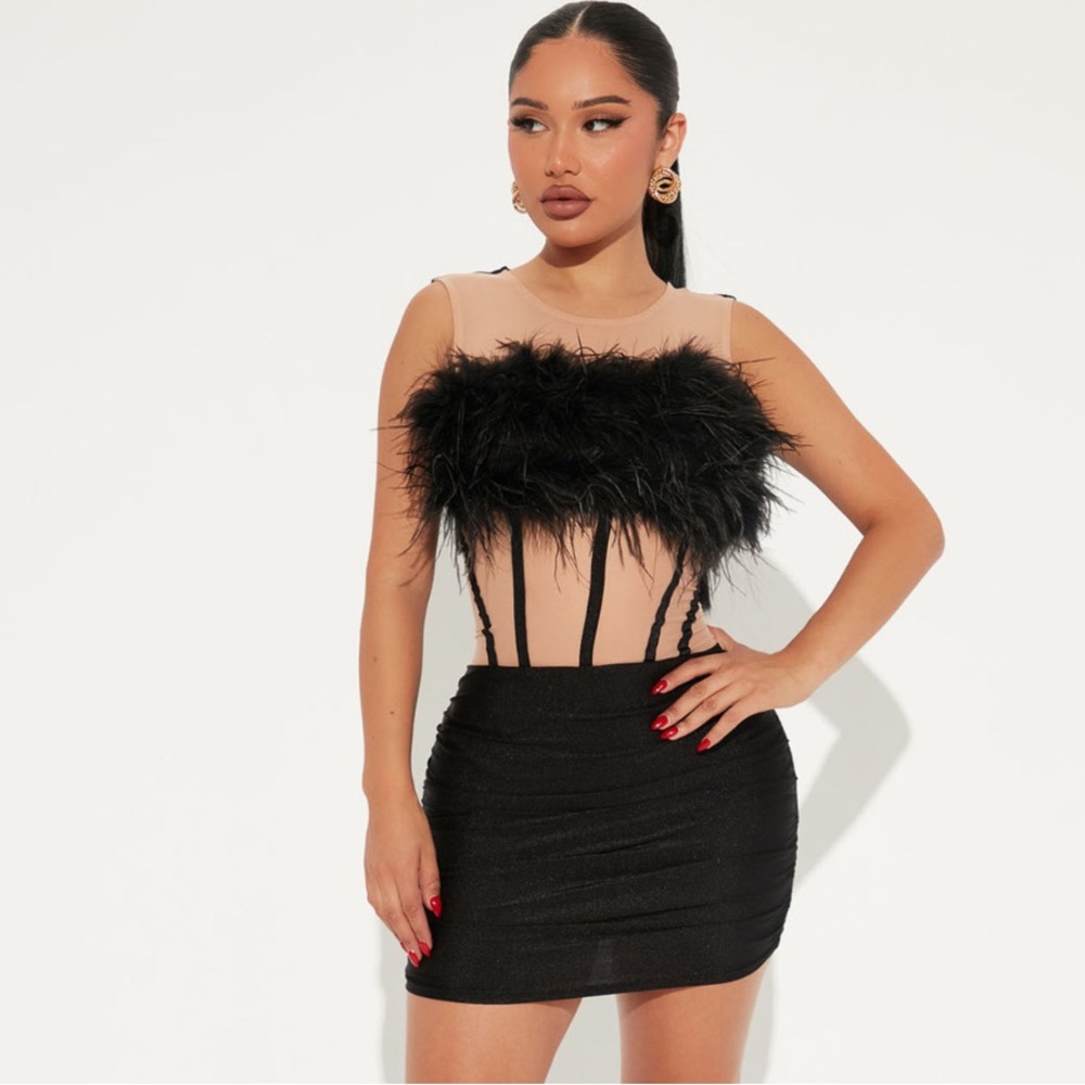 Let's Party Feather Mini Dress